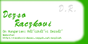 dezso raczkovi business card